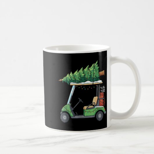 Golf Cart Christmas Tree Lights Funny For Men Wome コーヒーマグカップ (右)