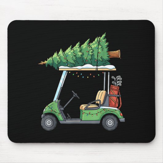 Golf Cart Christmas Tree Lights Funny For Men Wome マウスパッド (正面)