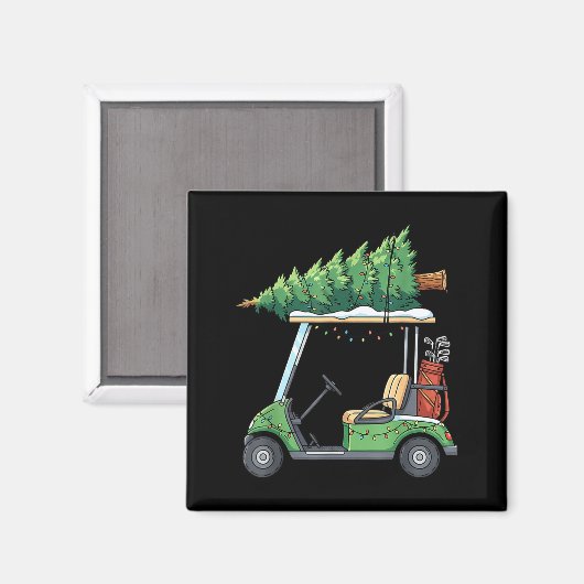 Golf Cart Christmas Tree Lights Funny For Men Wome マグネット (正面/裏面)