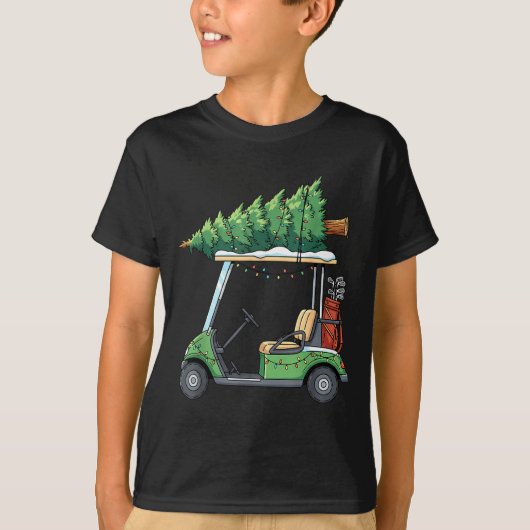 Golf Cart Christmas Tree Lights Funny For Men Wome Tシャツ (正面)