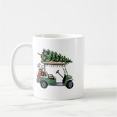 Golf Cart Christmas Tree Lights Golfing Golfer Fun コーヒーマグカップ (左)