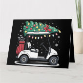 Golf Cart Christmas Tree Lights Xmas Sport Golfer  カード (正面)