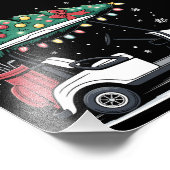 Golf Cart Christmas Tree Lights Xmas Sport Golfer フォトプリント (角)