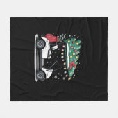 Golf Cart Christmas Tree Lights Xmas Sport Golfer フリースブランケット (正面(横))
