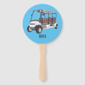 Golf cart / golf buggy cartoon illustration ハンドファン (裏面)