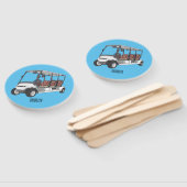 Golf cart / golf buggy cartoon illustration ハンドファン (組立なし)