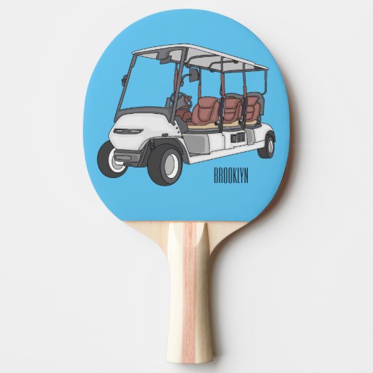 Golf cart / golf buggy cartoon illustration 卓球ラケット (正面)