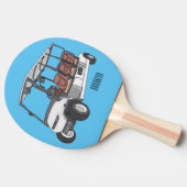 Golf cart / golf buggy cartoon illustration 卓球ラケット (横)