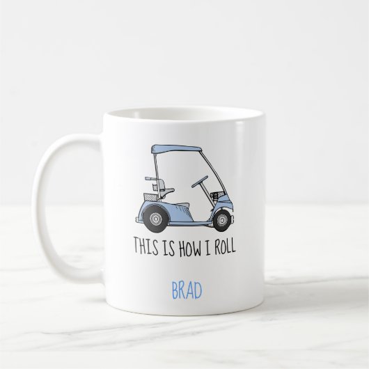 Golf Cart Life This How I 転が Blue Cart Mug コーヒーマグカップ (左)