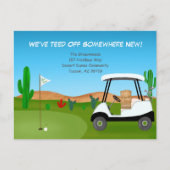  Golf Cart  Moving Boxes Desert Golf Course 案内ポストカード (正面)