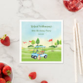 Golf Cart Scenic Custom 60th Birthday スタンダードカクテルナプキン (インサイチュ)