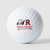 Golf Cart with Custom R Initial Mark ゴルフボール (正面)