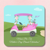 Golf Cart With Mimosas Mother's Day Brunch スクエアペーパーコースター