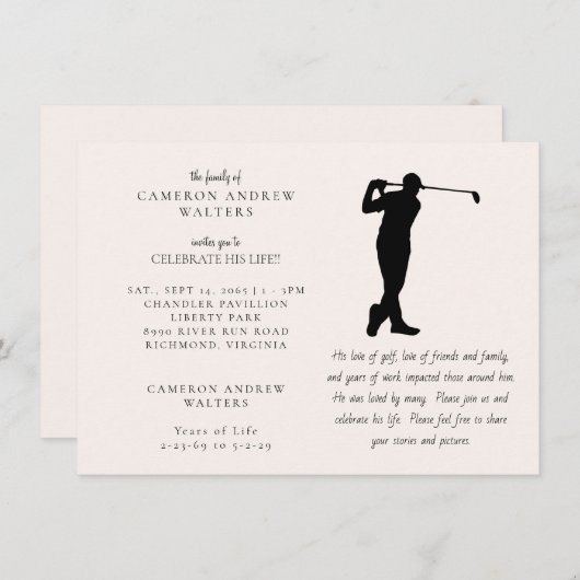 Golf Celebration of LIfe 招待状 (正面/裏面)