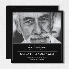 Golf Celebration of Life Black Photo Memorial 招待状