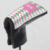 Golf Chic Argyle Monogram Putter Club Cover ゴルフヘッドカバー (3/4 正面)