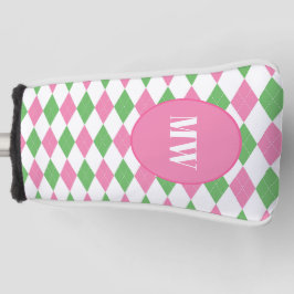 Golf Chic Argyle Monogram Putter Club Cover ゴルフヘッドカバー