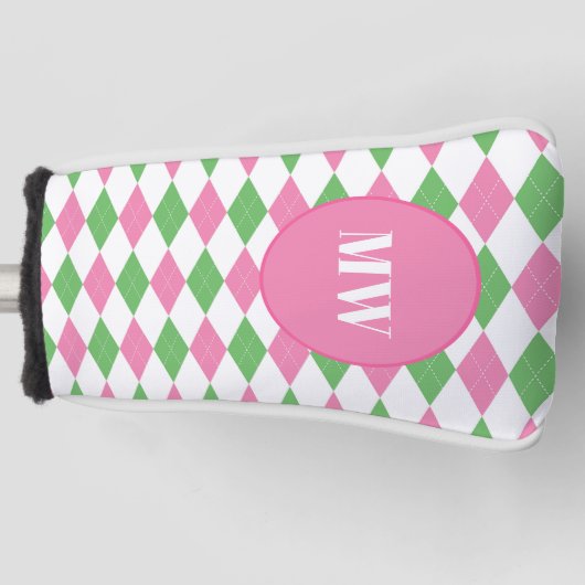Golf Chic Argyle Monogram Putter Club Cover ゴルフヘッドカバー (正面)