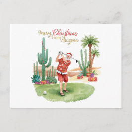 Golf Christmas Arizona  with Santa Claus シーズンポストカード