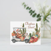 Golf Christmas Arizona with Santa Claus シーズンポストカード (スタンド正面)