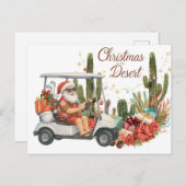 Golf Christmas Arizona with Santa Claus シーズンポストカード (正面/裏面)