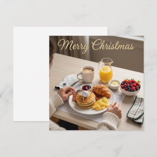 Golf Christmas Breakfast for Golfer シーズンカード (正面/裏面)