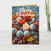 Golf Christmas Candle ・ファミリーフォト金ゴールド シーズンカード (正面)