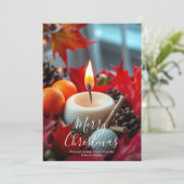 Golf Christmas Candle ・家族写真海軍 シーズンカード (スタンド正面)