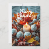 Golf Christmas Candle ・家族写真海軍 シーズンカード (正面)