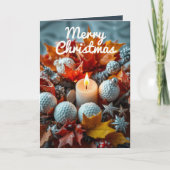 Golf Christmas Candle ・家族写真海軍 シーズンカード (正面)