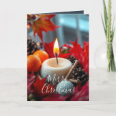 Golf Christmas Candle ・家族写真海軍 シーズンカード (正面)