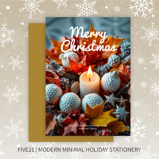 Golf Christmas Candle ・金ゴールド シーズンカード