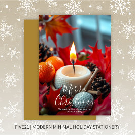 Golf Christmas Candle ・金ゴールド シーズンカード