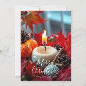 Golf Christmas Candle ・ Three Photo金ゴールド シーズンカード (正面)