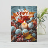 Golf Christmas Candle ・ Three Photo金ゴールド シーズンカード (スタンド正面)