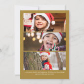 Golf Christmas Candle ・ Three Photo金ゴールド シーズンカード (裏面)