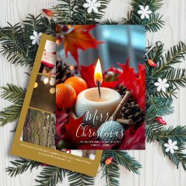 Golf Christmas Candle ・ Three Photo金ゴールド シーズンカード