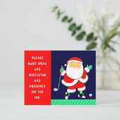 Golf Christmas Card Postcard シーズンポストカード (スタンド正面)