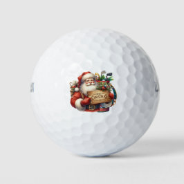 Golf Christmas Gift with Santa Golfer at golf flag ゴルフボール