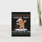 Golf Christmas Gingerbread Sweeter Than Your Hole- カード (正面)
