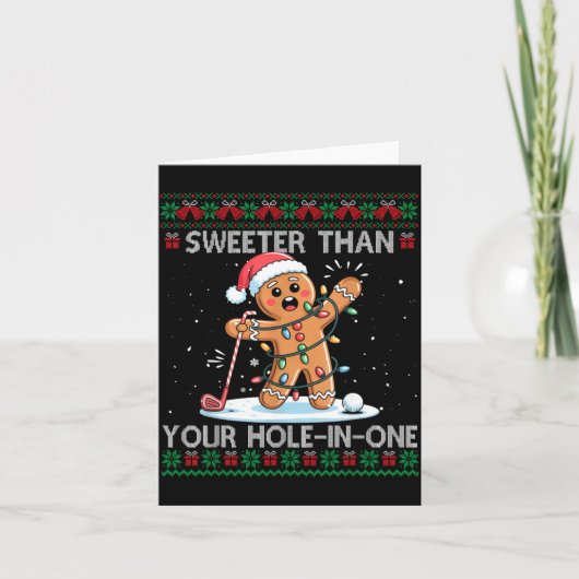 Golf Christmas Gingerbread Sweeter Than Your Hole- カード (正面)
