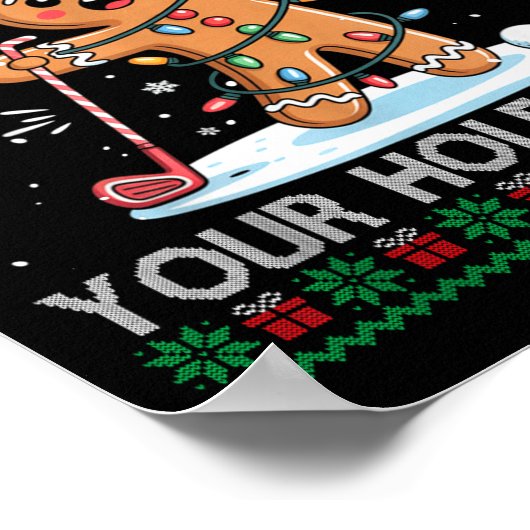 Golf Christmas Gingerbread Sweeter Than Your Hole- ポスター (角)