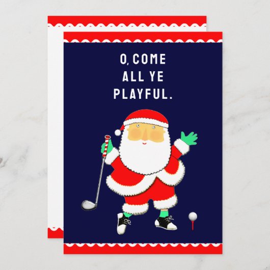 Golf Christmas Greeting シーズンカード (正面/裏面)