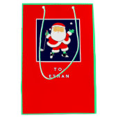Golf Christmas Holiday ミディアムペーパーバッグ (正面)