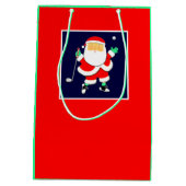 Golf Christmas Holiday ミディアムペーパーバッグ (裏面)