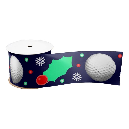 Golf Christmas Holiday Gift Satin Ribbon サテンリボン (リール)
