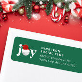 Golf Christmas Holiday Joy Festive Modern Green ラベル
