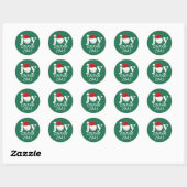 Golf Christmas Holiday Joy Sticker Modern Green ラウンドシール (シート)
