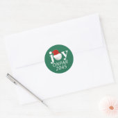 Golf Christmas Holiday Joy Sticker Modern Green ラウンドシール (封筒)