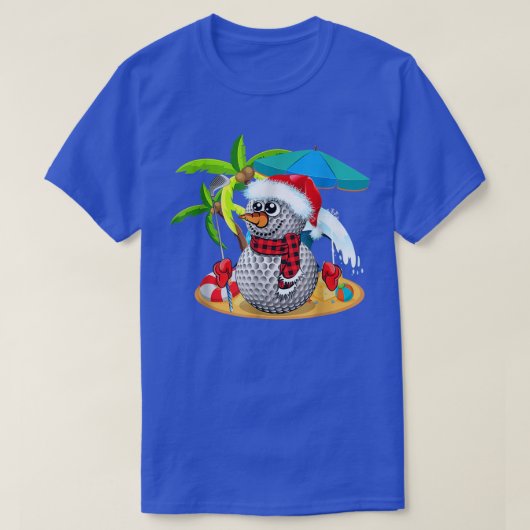 Golf Christmas in July Summer Snowman Golfer Party Tシャツ (デザイン正面)